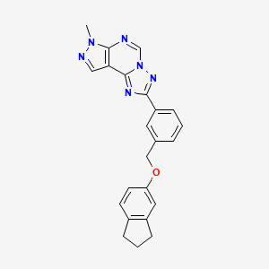 2,3-Dihydro-1H-inden-5-YL [3-(7-methyl-7H-pyrazolo[4,3-E][1,2,4]triazolo[1,5-C]pyrimidin-2-YL)benzyl] ether