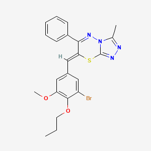 molecular formula C22H21BrN4O2S B10938537 (7Z)-7-(3-bromo-5-methoxy-4-propoxybenzylidene)-3-methyl-6-phenyl-7H-[1,2,4]triazolo[3,4-b][1,3,4]thiadiazine 