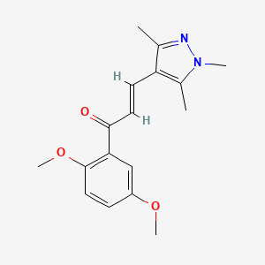 (2E)-1-(2,5-dimethoxyphenyl)-3-(1,3,5-trimethyl-1H-pyrazol-4-yl)prop-2-en-1-one