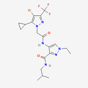 4-({2-[4-Bromo-5-cyclopropyl-3-(trifluoromethyl)-1H-pyrazol-1-YL]acetyl}amino)-1-ethyl-N-isobutyl-1H-pyrazole-3-carboxamide