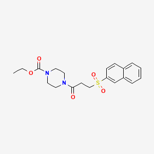 Ethyl 4-[3-(naphthalen-2-ylsulfonyl)propanoyl]piperazine-1-carboxylate