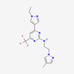 4-(1-ethyl-1H-pyrazol-4-yl)-N-[2-(4-methyl-1H-pyrazol-1-yl)ethyl]-6-(trifluoromethyl)pyrimidin-2-amine