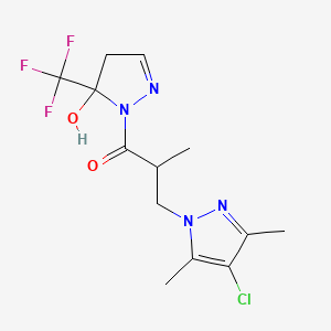 3-(4-chloro-3,5-dimethyl-1H-pyrazol-1-yl)-1-[5-hydroxy-5-(trifluoromethyl)-4,5-dihydro-1H-pyrazol-1-yl]-2-methylpropan-1-one