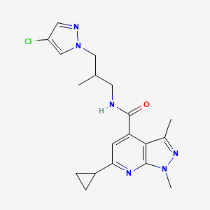 N-[3-(4-chloro-1H-pyrazol-1-yl)-2-methylpropyl]-6-cyclopropyl-1,3-dimethyl-1H-pyrazolo[3,4-b]pyridine-4-carboxamide