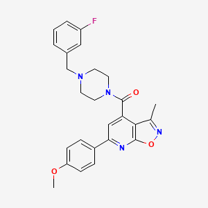 molecular formula C26H25FN4O3 B10938633 [4-(3-Fluorobenzyl)piperazin-1-yl][6-(4-methoxyphenyl)-3-methyl[1,2]oxazolo[5,4-b]pyridin-4-yl]methanone 