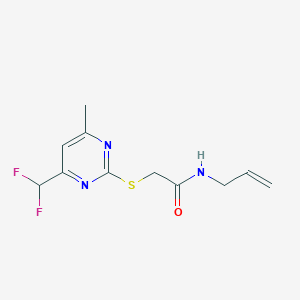 2-{[4-(difluoromethyl)-6-methylpyrimidin-2-yl]sulfanyl}-N-(prop-2-en-1-yl)acetamide