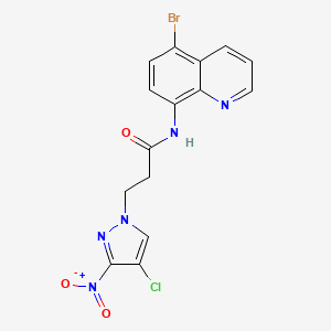 N-(5-bromoquinolin-8-yl)-3-(4-chloro-3-nitro-1H-pyrazol-1-yl)propanamide