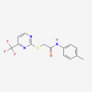 N-(4-methylphenyl)-2-{[4-(trifluoromethyl)pyrimidin-2-yl]sulfanyl}acetamide