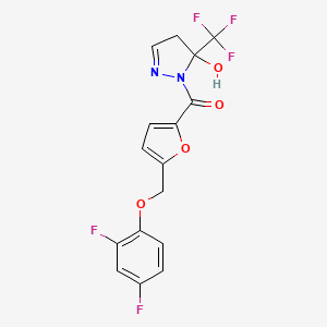 {5-[(2,4-difluorophenoxy)methyl]furan-2-yl}[5-hydroxy-5-(trifluoromethyl)-4,5-dihydro-1H-pyrazol-1-yl]methanone