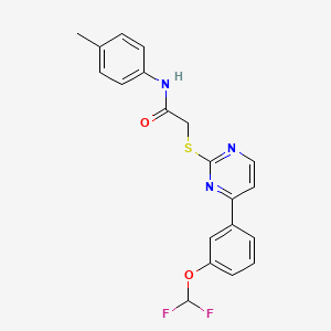 2-({4-[3-(difluoromethoxy)phenyl]pyrimidin-2-yl}sulfanyl)-N-(4-methylphenyl)acetamide