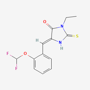 (5Z)-5-[2-(difluoromethoxy)benzylidene]-3-ethyl-2-sulfanyl-3,5-dihydro-4H-imidazol-4-one