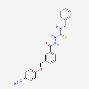 molecular formula C23H20N4O2S B10938688 N-benzyl-2-({3-[(4-cyanophenoxy)methyl]phenyl}carbonyl)hydrazinecarbothioamide 