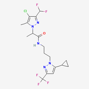 2-[4-chloro-3-(difluoromethyl)-5-methyl-1H-pyrazol-1-yl]-N-{3-[5-cyclopropyl-3-(trifluoromethyl)-1H-pyrazol-1-yl]propyl}propanamide