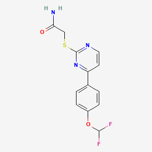 molecular formula C13H11F2N3O2S B10938761 2-({4-[4-(Difluoromethoxy)phenyl]pyrimidin-2-yl}sulfanyl)acetamide 