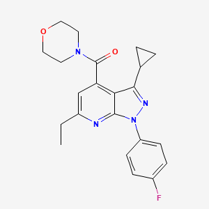 [3-cyclopropyl-6-ethyl-1-(4-fluorophenyl)-1H-pyrazolo[3,4-b]pyridin-4-yl](morpholin-4-yl)methanone