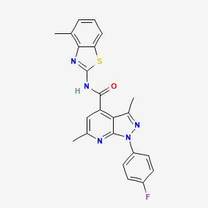 1-(4-fluorophenyl)-3,6-dimethyl-N-(4-methyl-1,3-benzothiazol-2-yl)-1H-pyrazolo[3,4-b]pyridine-4-carboxamide