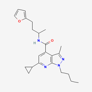 molecular formula C23H30N4O2 B10938804 1-butyl-6-cyclopropyl-N-[4-(furan-2-yl)butan-2-yl]-3-methyl-1H-pyrazolo[3,4-b]pyridine-4-carboxamide 