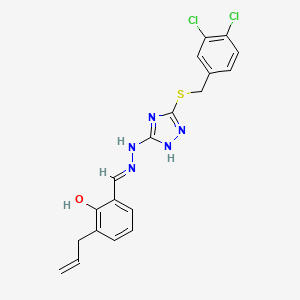 2-[(E)-(2-{5-[(3,4-dichlorobenzyl)sulfanyl]-4H-1,2,4-triazol-3-yl}hydrazinylidene)methyl]-6-(prop-2-en-1-yl)phenol