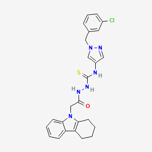 N-[1-(3-chlorobenzyl)-1H-pyrazol-4-yl]-2-(1,2,3,4-tetrahydro-9H-carbazol-9-ylacetyl)hydrazinecarbothioamide