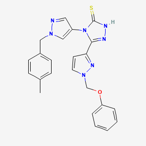 4-[1-(4-methylbenzyl)-1H-pyrazol-4-yl]-5-[1-(phenoxymethyl)-1H-pyrazol-3-yl]-4H-1,2,4-triazole-3-thiol