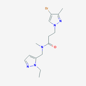 molecular formula C14H20BrN5O B10938857 3-(4-bromo-3-methyl-1H-pyrazol-1-yl)-N-[(1-ethyl-1H-pyrazol-5-yl)methyl]-N-methylpropanamide 