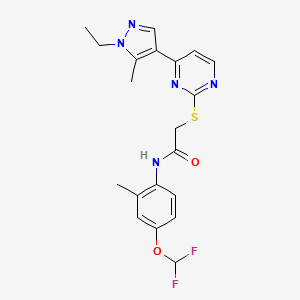 N-[4-(difluoromethoxy)-2-methylphenyl]-2-{[4-(1-ethyl-5-methyl-1H-pyrazol-4-yl)pyrimidin-2-yl]sulfanyl}acetamide