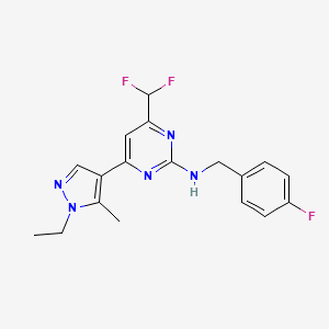 4-(difluoromethyl)-6-(1-ethyl-5-methyl-1H-pyrazol-4-yl)-N-(4-fluorobenzyl)pyrimidin-2-amine