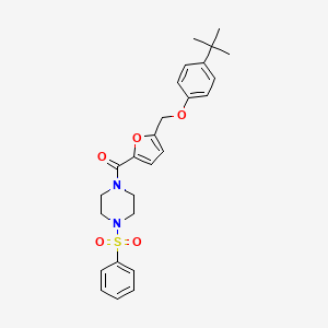 {5-[(4-Tert-butylphenoxy)methyl]furan-2-yl}[4-(phenylsulfonyl)piperazin-1-yl]methanone