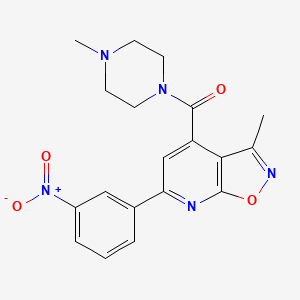 molecular formula C19H19N5O4 B10938930 [3-Methyl-6-(3-nitrophenyl)[1,2]oxazolo[5,4-b]pyridin-4-yl](4-methylpiperazin-1-yl)methanone 