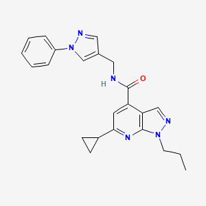 molecular formula C23H24N6O B10938944 6-cyclopropyl-N-[(1-phenyl-1H-pyrazol-4-yl)methyl]-1-propyl-1H-pyrazolo[3,4-b]pyridine-4-carboxamide 