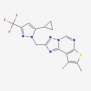 2-{[5-cyclopropyl-3-(trifluoromethyl)-1H-pyrazol-1-yl]methyl}-8,9-dimethylthieno[3,2-e][1,2,4]triazolo[1,5-c]pyrimidine