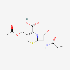 molecular formula C13H16N2O6S B10938980 3-[(Acetyloxy)methyl]-8-oxo-7-(propanoylamino)-5-thia-1-azabicyclo[4.2.0]oct-2-ene-2-carboxylic acid 