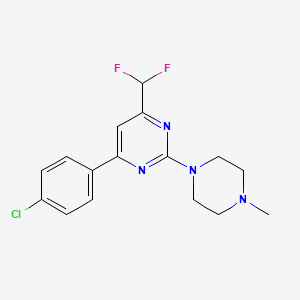 molecular formula C16H17ClF2N4 B10938983 4-(4-Chlorophenyl)-6-(difluoromethyl)-2-(4-methylpiperazin-1-yl)pyrimidine 