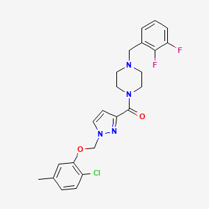 {1-[(2-chloro-5-methylphenoxy)methyl]-1H-pyrazol-3-yl}[4-(2,3-difluorobenzyl)piperazin-1-yl]methanone