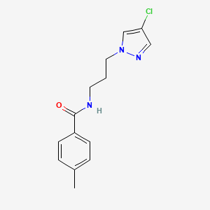 N-[3-(4-chloro-1H-pyrazol-1-yl)propyl]-4-methylbenzamide