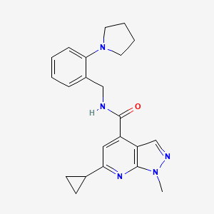 6-Cyclopropyl-1-methyl-N-[[2-(1-pyrrolidinyl)phenyl]methyl]-1H-pyrazolo[3,4-b]pyridine-4-carboxamide