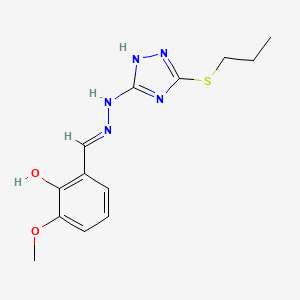 2-methoxy-6-[(E)-{2-[5-(propylsulfanyl)-4H-1,2,4-triazol-3-yl]hydrazinylidene}methyl]phenol