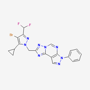 2-{[4-bromo-5-cyclopropyl-3-(difluoromethyl)-1H-pyrazol-1-yl]methyl}-7-phenyl-7H-pyrazolo[4,3-e][1,2,4]triazolo[1,5-c]pyrimidine