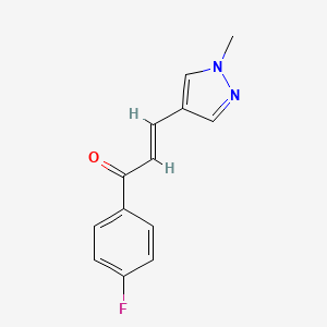 molecular formula C13H11FN2O B10939065 (2E)-1-(4-fluorophenyl)-3-(1-methyl-1H-pyrazol-4-yl)prop-2-en-1-one 