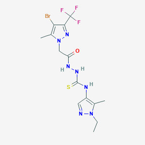 2-{[4-bromo-5-methyl-3-(trifluoromethyl)-1H-pyrazol-1-yl]acetyl}-N-(1-ethyl-5-methyl-1H-pyrazol-4-yl)hydrazinecarbothioamide