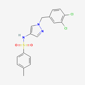 molecular formula C17H15Cl2N3O2S B10939122 N-[1-(3,4-dichlorobenzyl)-1H-pyrazol-4-yl]-4-methylbenzenesulfonamide 