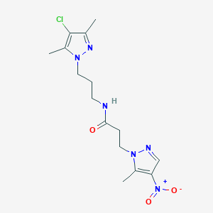 N-[3-(4-chloro-3,5-dimethyl-1H-pyrazol-1-yl)propyl]-3-(5-methyl-4-nitro-1H-pyrazol-1-yl)propanamide