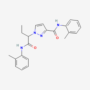 molecular formula C22H24N4O2 B10939142 N-(2-methylphenyl)-1-{1-[(2-methylphenyl)amino]-1-oxobutan-2-yl}-1H-pyrazole-3-carboxamide 