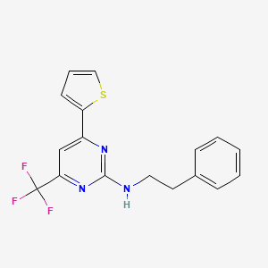 N-(2-phenylethyl)-4-(thiophen-2-yl)-6-(trifluoromethyl)pyrimidin-2-amine