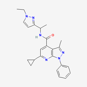 6-cyclopropyl-N-[1-(1-ethyl-1H-pyrazol-3-yl)ethyl]-3-methyl-1-phenyl-1H-pyrazolo[3,4-b]pyridine-4-carboxamide