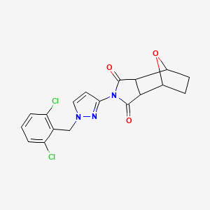 molecular formula C18H15Cl2N3O3 B10939191 2-[1-(2,6-dichlorobenzyl)-1H-pyrazol-3-yl]hexahydro-1H-4,7-epoxyisoindole-1,3(2H)-dione 