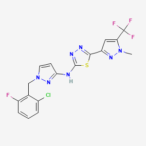 N-[1-(2-chloro-6-fluorobenzyl)-1H-pyrazol-3-yl]-5-[1-methyl-5-(trifluoromethyl)-1H-pyrazol-3-yl]-1,3,4-thiadiazol-2-amine