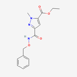 molecular formula C15H17N3O4 B10939198 ethyl 3-[(benzyloxy)carbamoyl]-1-methyl-1H-pyrazole-5-carboxylate 