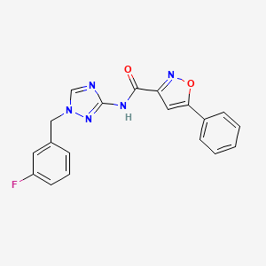 molecular formula C19H14FN5O2 B10939200 N-[1-(3-fluorobenzyl)-1H-1,2,4-triazol-3-yl]-5-phenyl-1,2-oxazole-3-carboxamide 