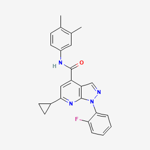 molecular formula C24H21FN4O B10939213 6-cyclopropyl-N-(3,4-dimethylphenyl)-1-(2-fluorophenyl)-1H-pyrazolo[3,4-b]pyridine-4-carboxamide 